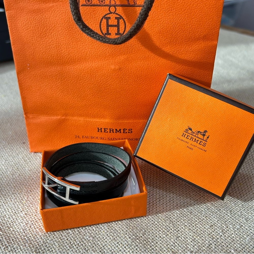 Authentic Hermes Behapi Triple Tour Bracelet